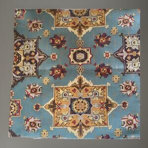 CLARKE and CLARKE Heavy Brocade Anatolia Malatya Blue 25" x 25" Fabric Sample